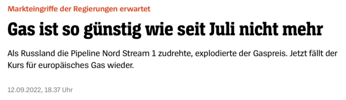 Spiegel Online Meldung über Gaspreise. 
