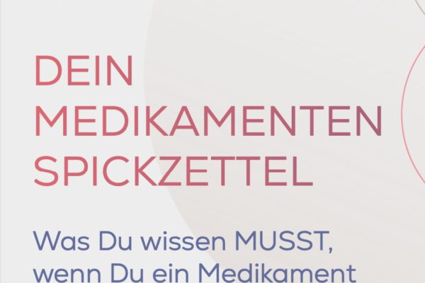 Lerne von unten nach oben zu führen. Deckblatt für 'Dein Medikamenten Spickzettel' von Timo Kaschel